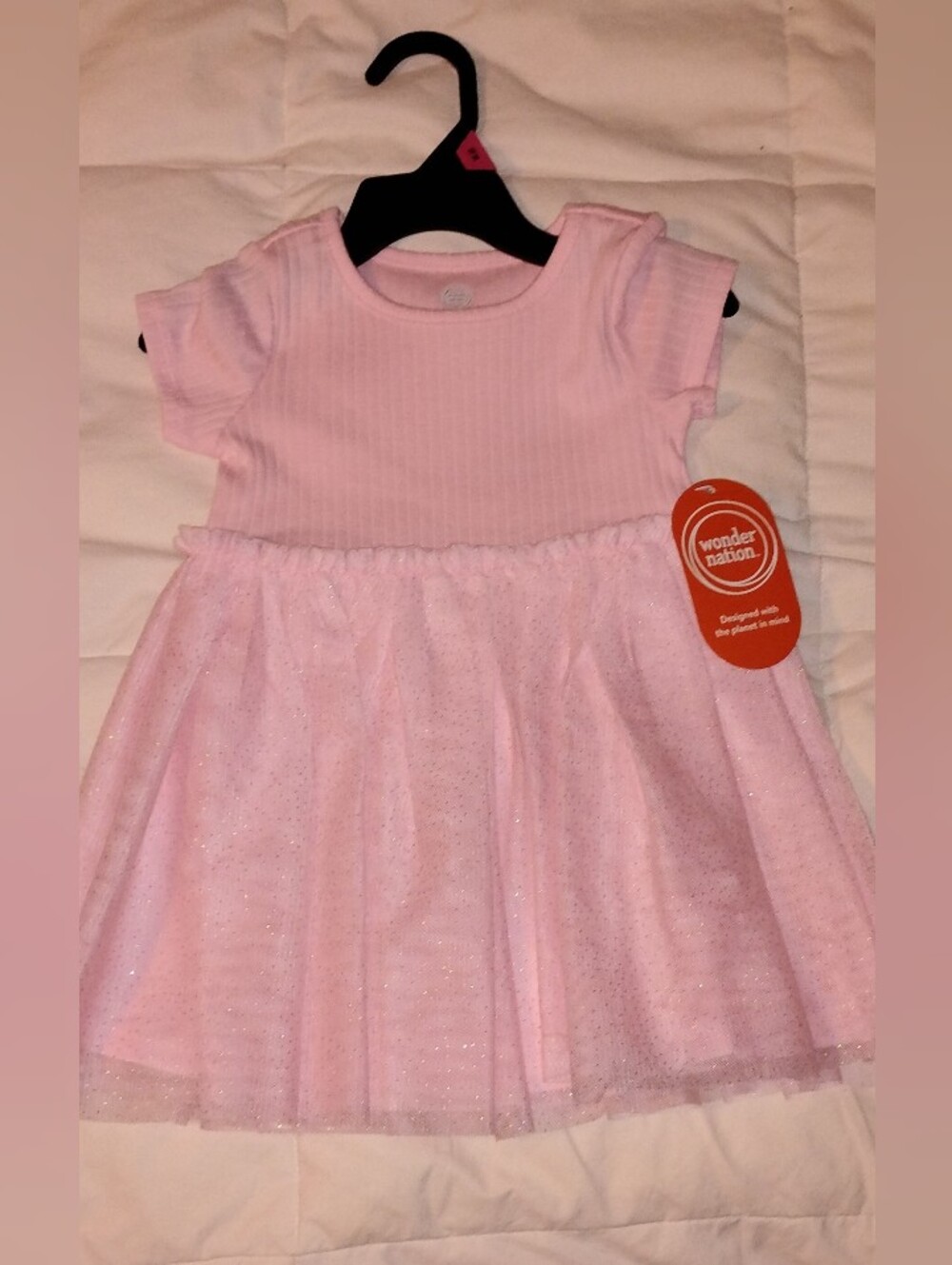 18 Months Nwt wonder nation Light Pink Glitter Tulle Dress